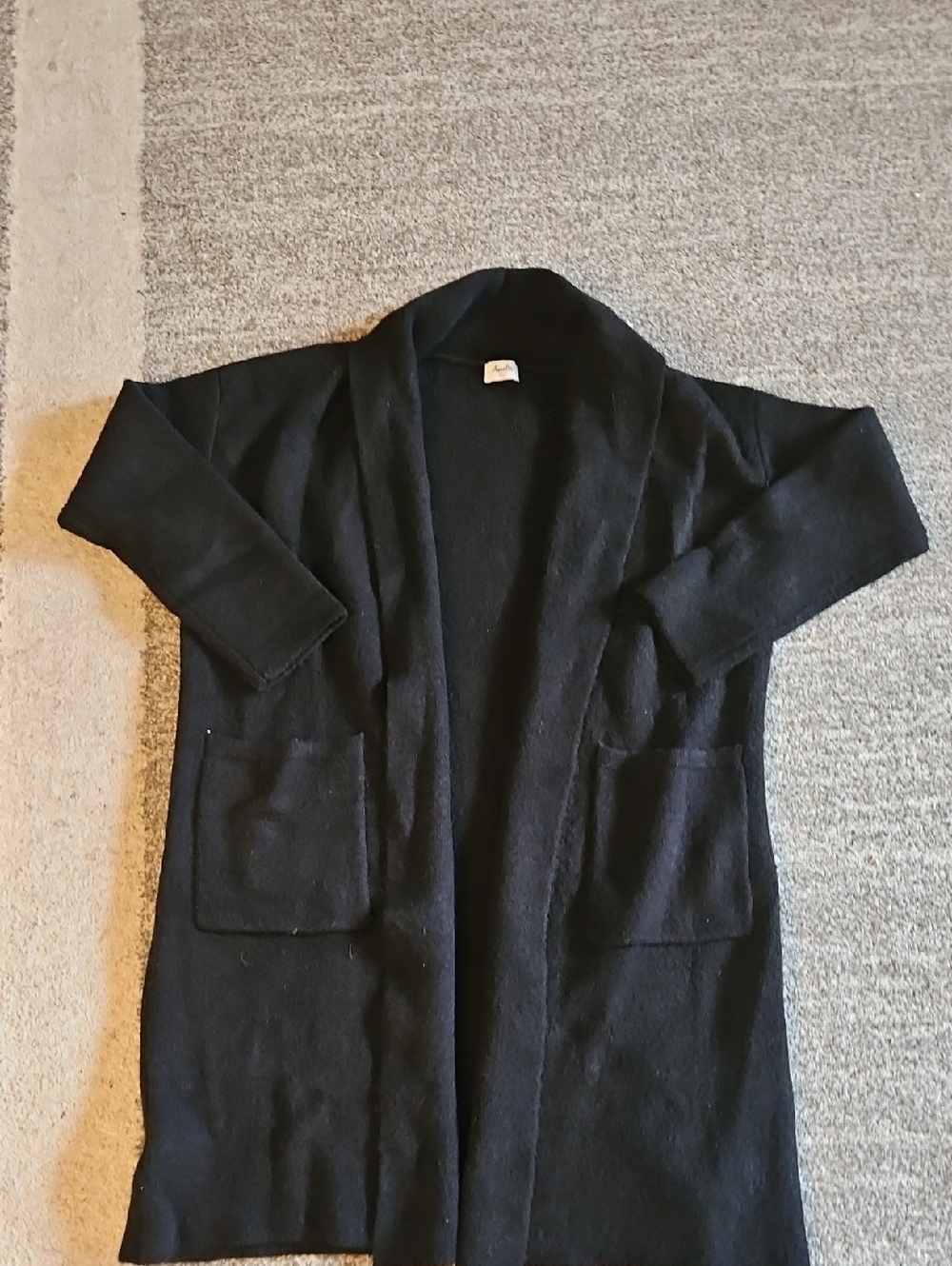 Amalli Talli Black Open Front Long Cardigan Jacket